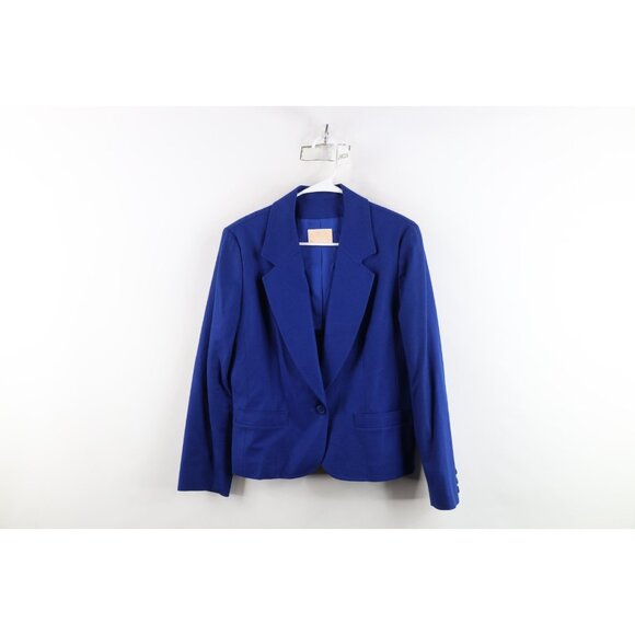 Vintage 70s Pendleton Womens 12 Distressed Wool Suit Coat Blazer Jacket Blue USA - Picture 1 of 14